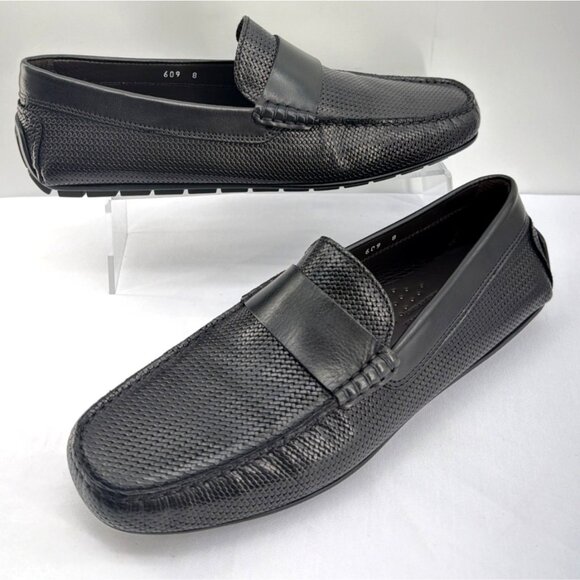 To Boot New York Magnus Men Driving Shoes Black Leather Formal Moccasins Size 8 main image 9